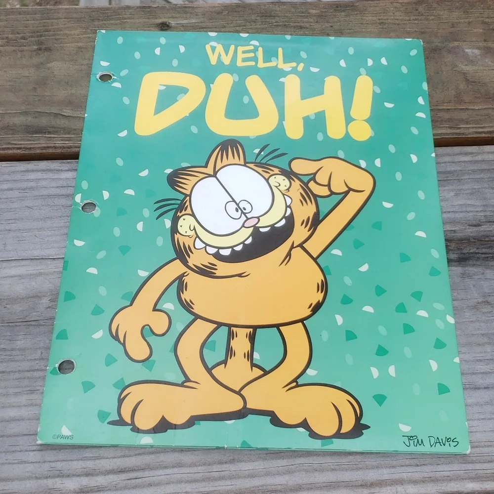 Vintage Folder Garfield the cat Well Duh!